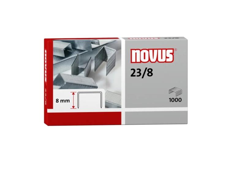 NOVUS 23/8 Super Scatola da 1000 graffette 23/8 Zincate per il massimo spessore