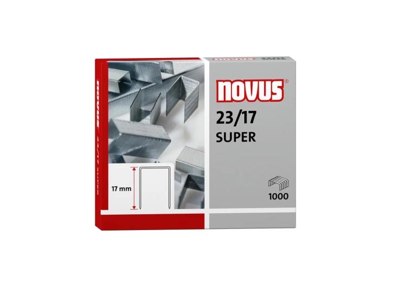 NOVUS 23/17 Super Scatola da 1000 graffette 23/17 Zincate per i massimi livelli