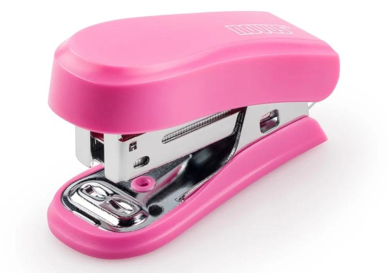 Novus Mini Cucitrice compatta - Fine fino a 12 follie - Ferma chiusa e aperta - Include base da 320 punti - Rosa