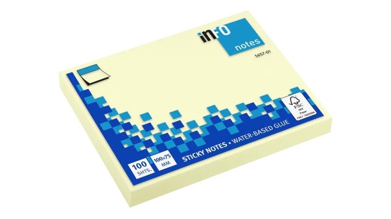 Blocco inFO di Global Notes da 100 foglietti adesivi 100 x 75 mm - Certificazione FSC? - Colore giallo