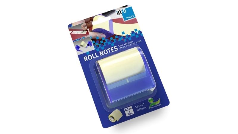 Dispenser completo di rotoli adesivi Global Notes - 60 mm x 10 m giallo/blu Q562401