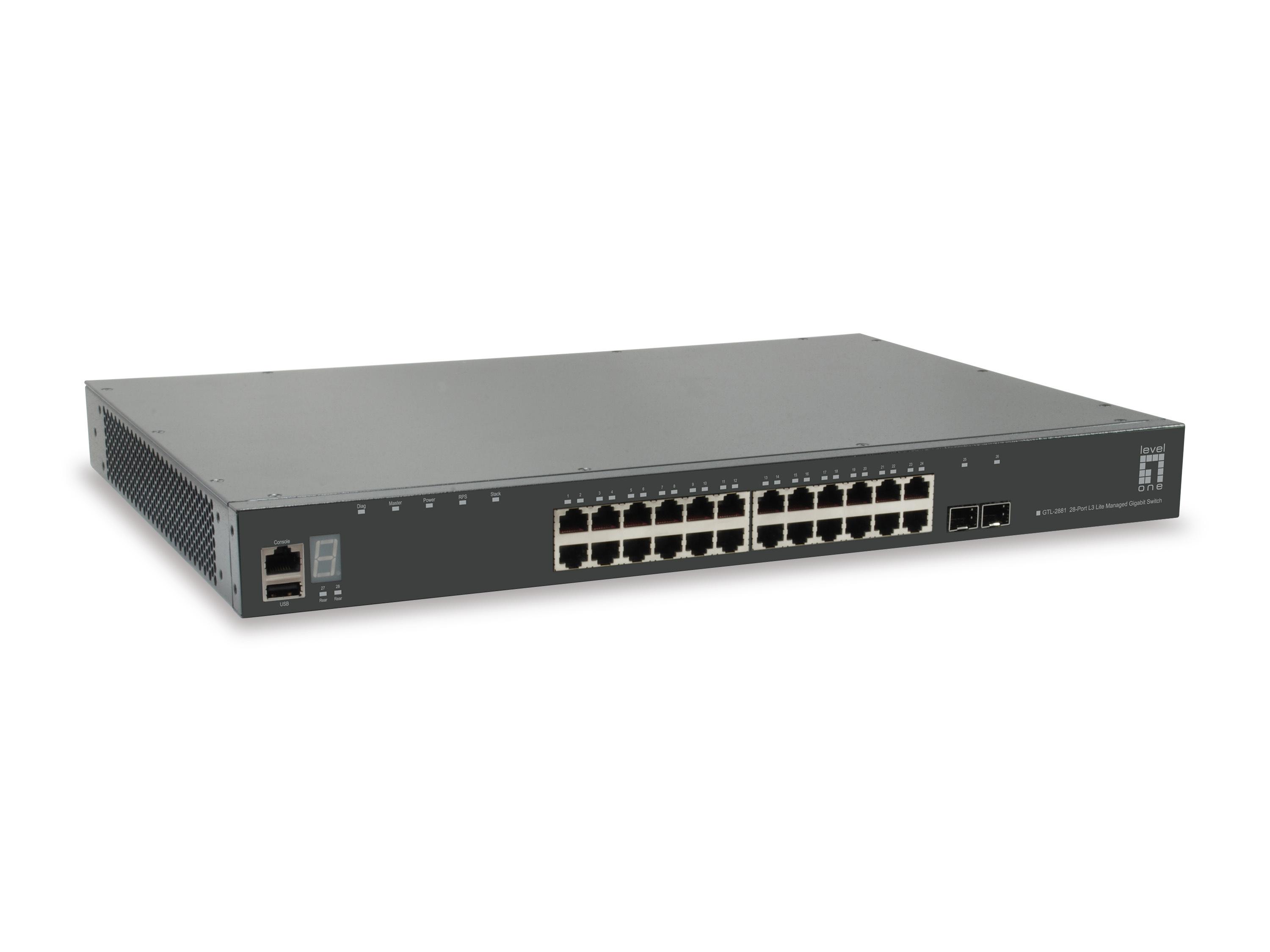 LevelOne GTL-2881 switch di rete Gestito L3 Gigabit Ethernet (10/100/1000) Grigio