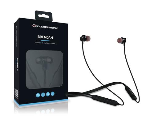 Conceptronic BRENDAN01B cuffia e auricolare Wireless In-ear Musica e Chiamate Bluetooth Nero