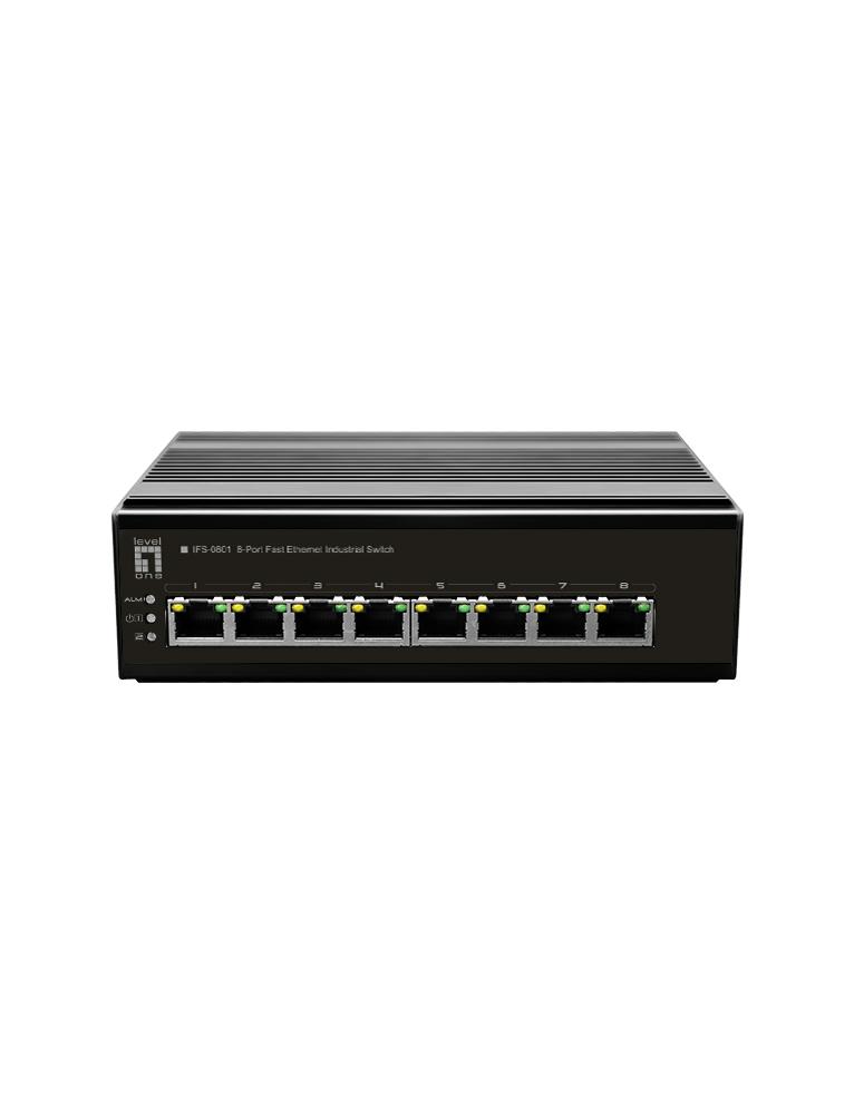 LevelOne IFS-0801 switch di rete Non gestito Fast Ethernet (10/100) Nero