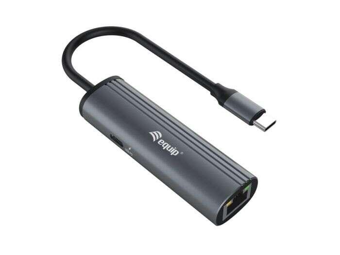 Equip 133486 hub di interfaccia USB tipo-C 1000 Mbit/s Nero, Grigio