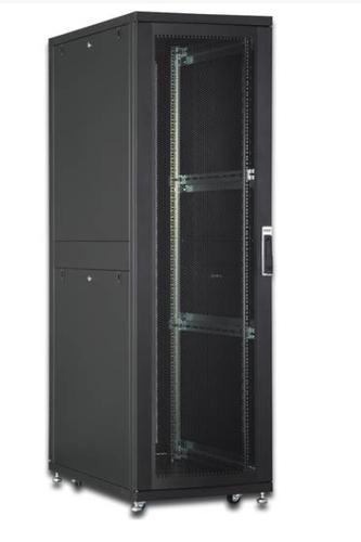 ARMADIO RACK 19" 42 UNITA' LINEA SERVER (A)1970 x (L)600 (P)1000MM. COLORE NERO CON PORTA TRAFORATA E RUOTE