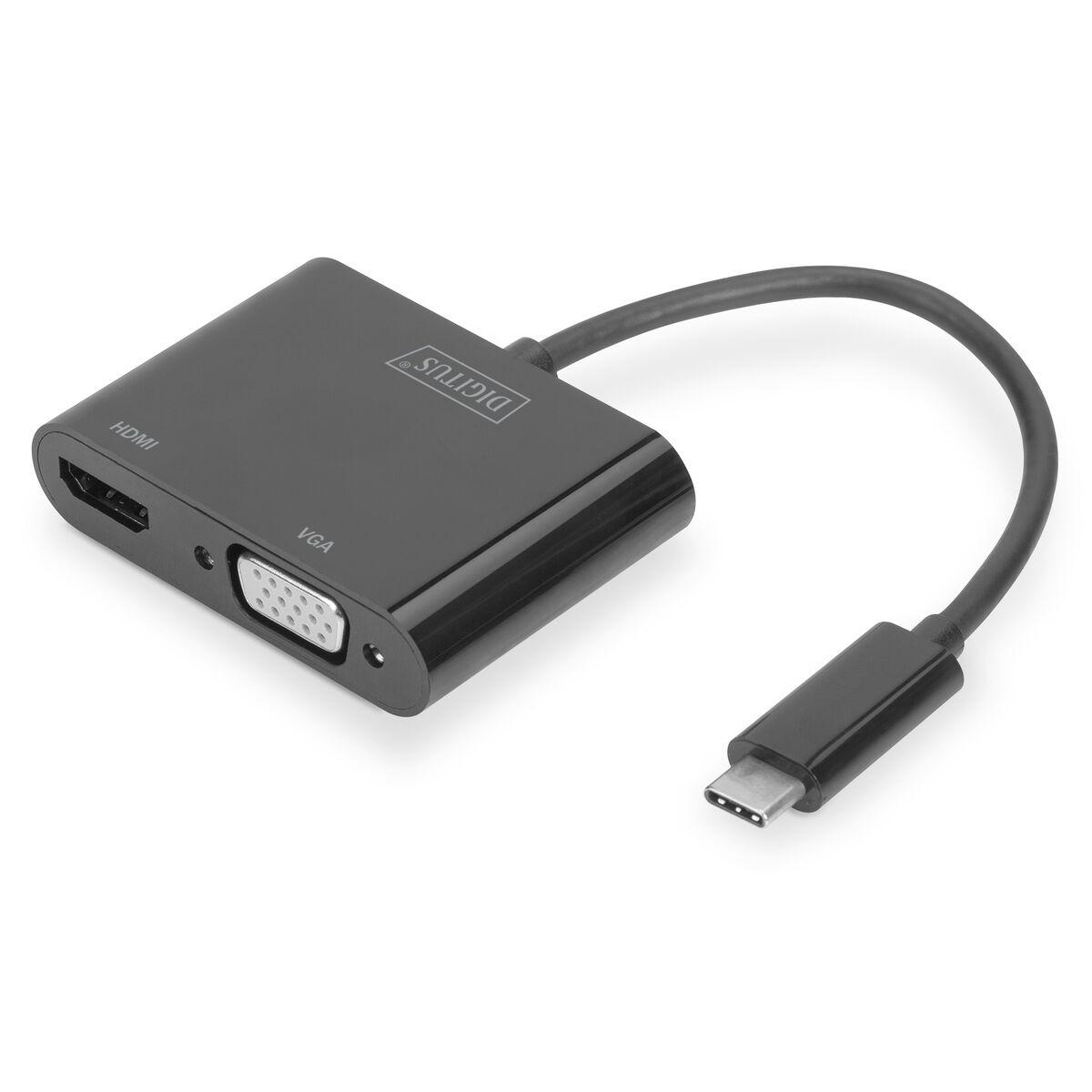 Digitus Adattatore USB Type-C - HDMI VGA (DIGITUS - ekstern videoadapter - sort)