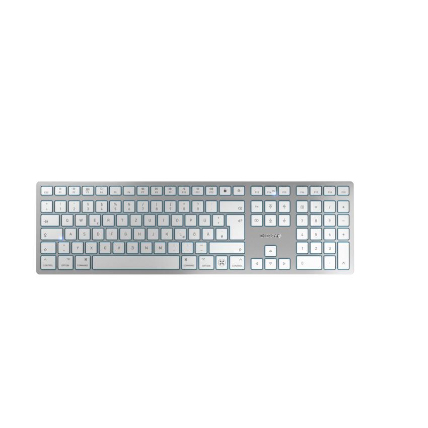 CHERRY KW 9100 SLIM FOR MAC tastiera Universale USB + Bluetooth QWERTZ Tedesco Argento