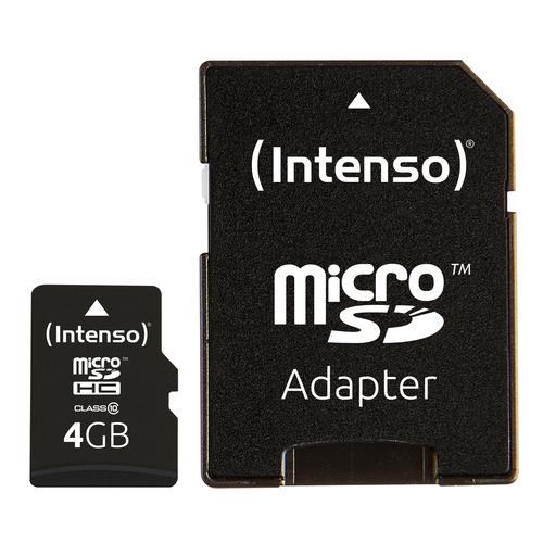 Scheda di memoria Intenso microSDHC 4GB Classe 10 adattatore SD