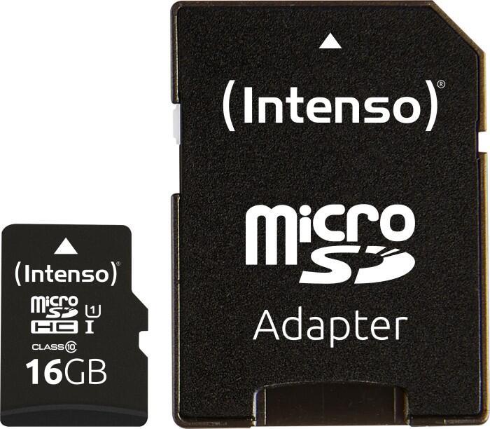 Scheda di memoria intenso per le prestazioni-flash 16GB (MicroSDHC incl. Adattatore SD-UHS-1)