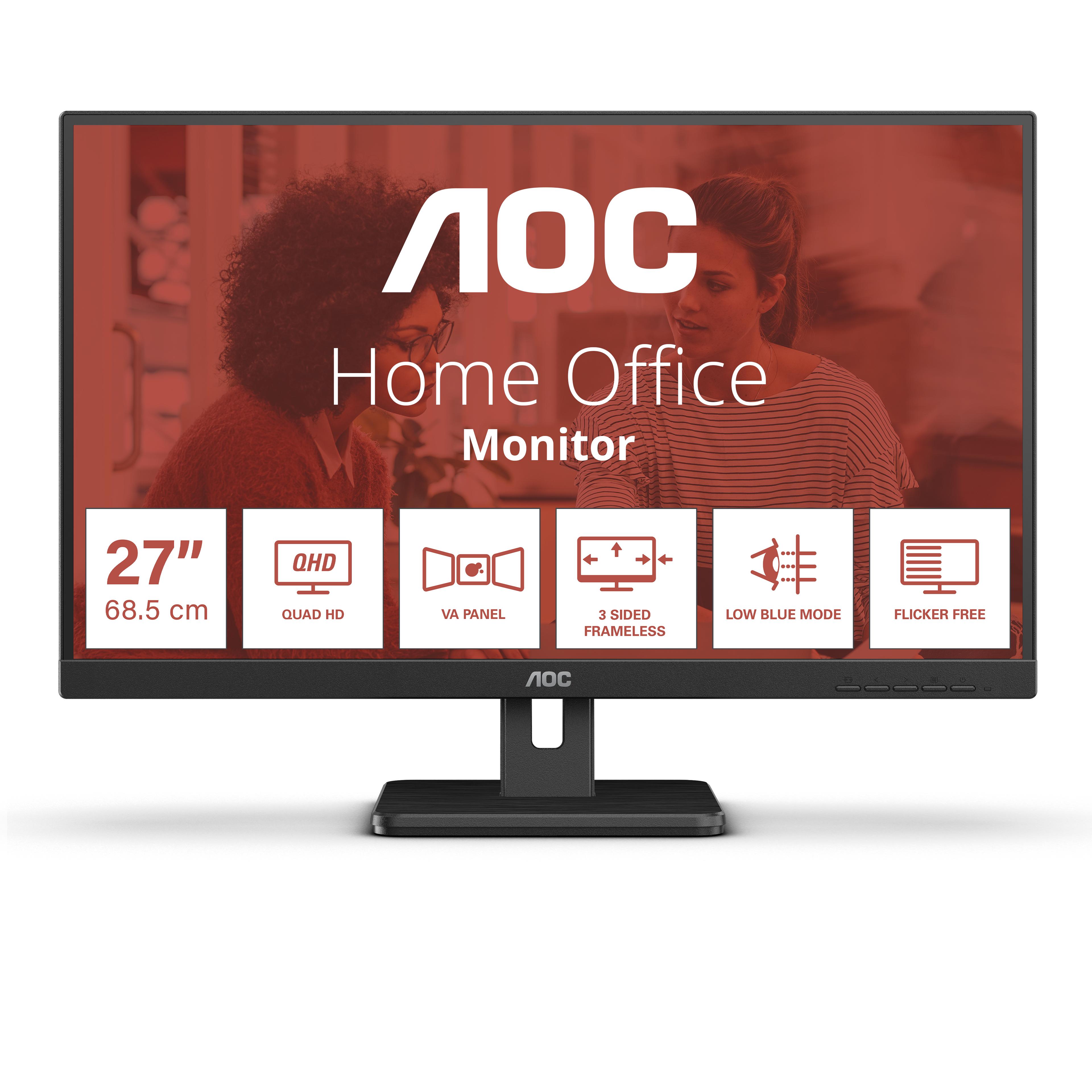 MONITOR AOC LED 27" Wide Q27E3UAM VA 2560x1440 4ms 350cd/mq 20.000.0001 2x2W MM HDMI DP USB