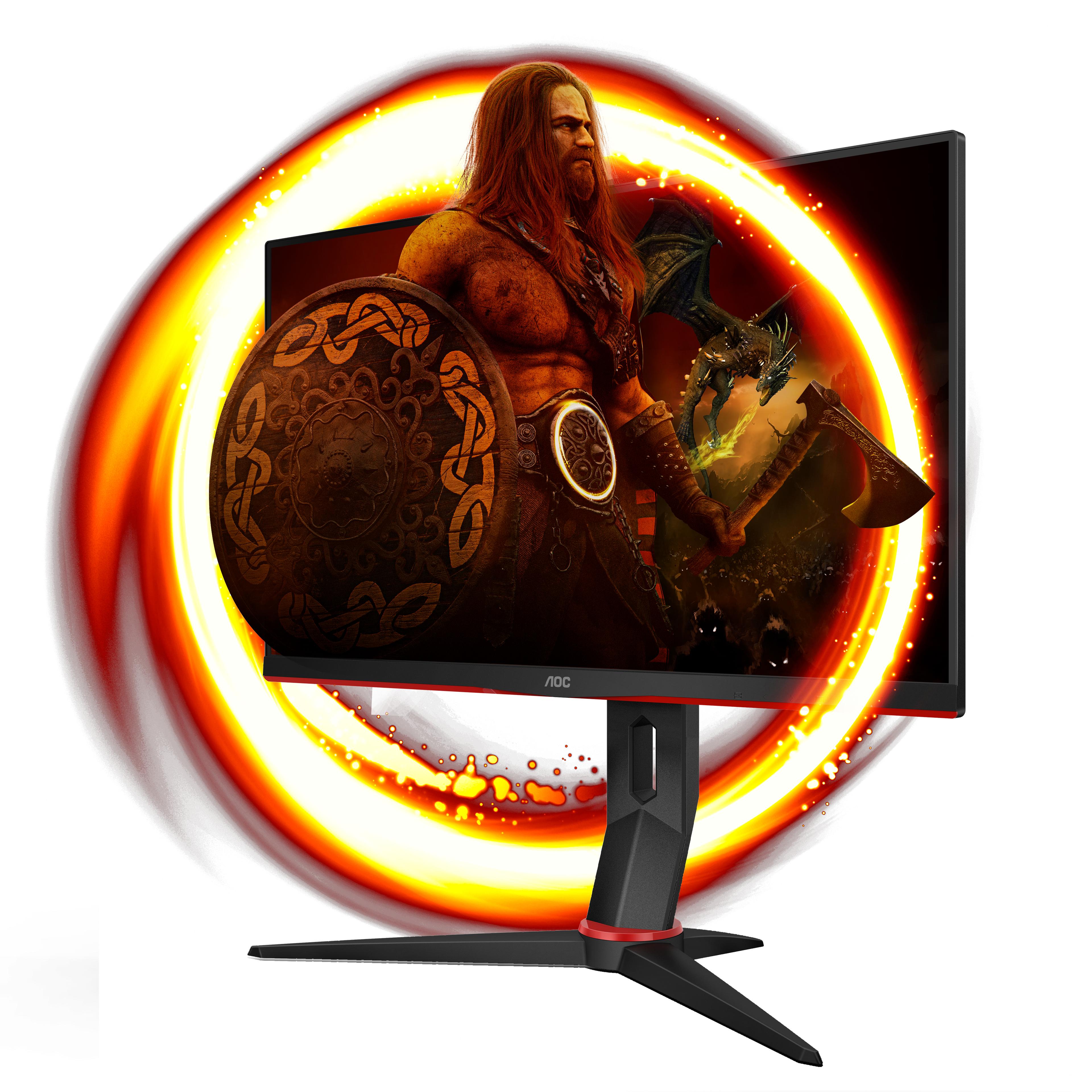 AOC 24G2SU/BK Monitor PC 60,5 cm (23.8") 1920 x 1080 Pixel Full HD Nero, Rosso