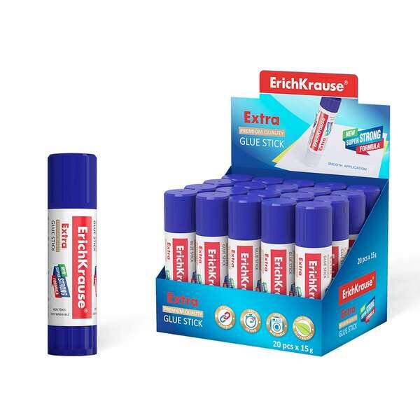 Colla stick Erichkrause Extra - Formula super forte a base di PVP - Consumo economico - Adesione rapida e affidabile - Facile d