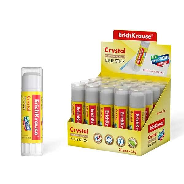 Erichkrause Crystal - Colla stick super resistente e trasparente - Base PVP - Consumo economico - Adesione veloce e affidabile