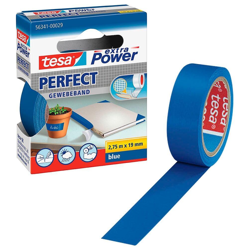 Nastro adesivo in tela tesa extra Power®Perfect plastificato 19 mm x 2,75 m blu - 56341-00029-03