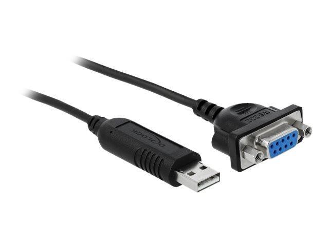 Delock - Cavo seriale - Da USB (M) a DB-9 (W) - 1,8 m - Nero