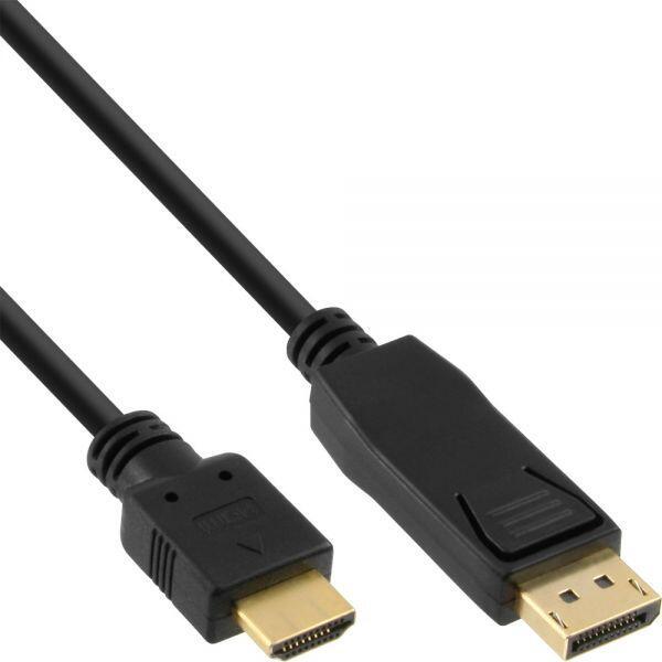 Porta di visualizzazione in linea per cavo convertitore HDMI 1,5 m, contatti dorati, nero