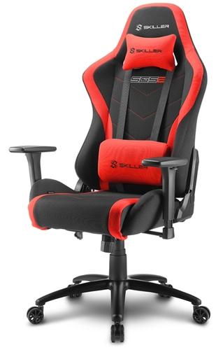 SHARKOON SKILLER SGS2 Presidente da gioco nero/rosso (copertura in tessuto, telaio in acciaio, braccioli 3D, funzione di risveg