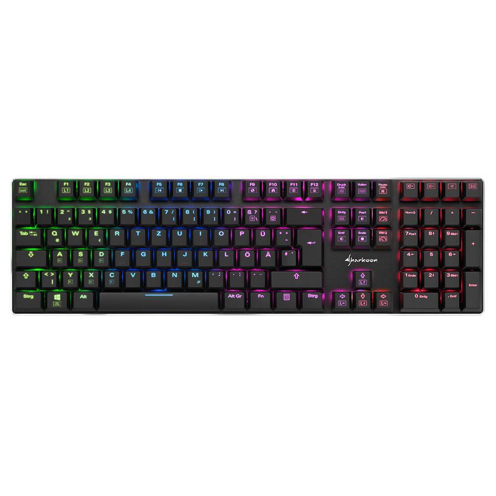 Sharkoon Pure Writer RGB Mechanical Gaming Tastiera (tedesco, USB, retroilluminazione RGB, Kailh Blue)