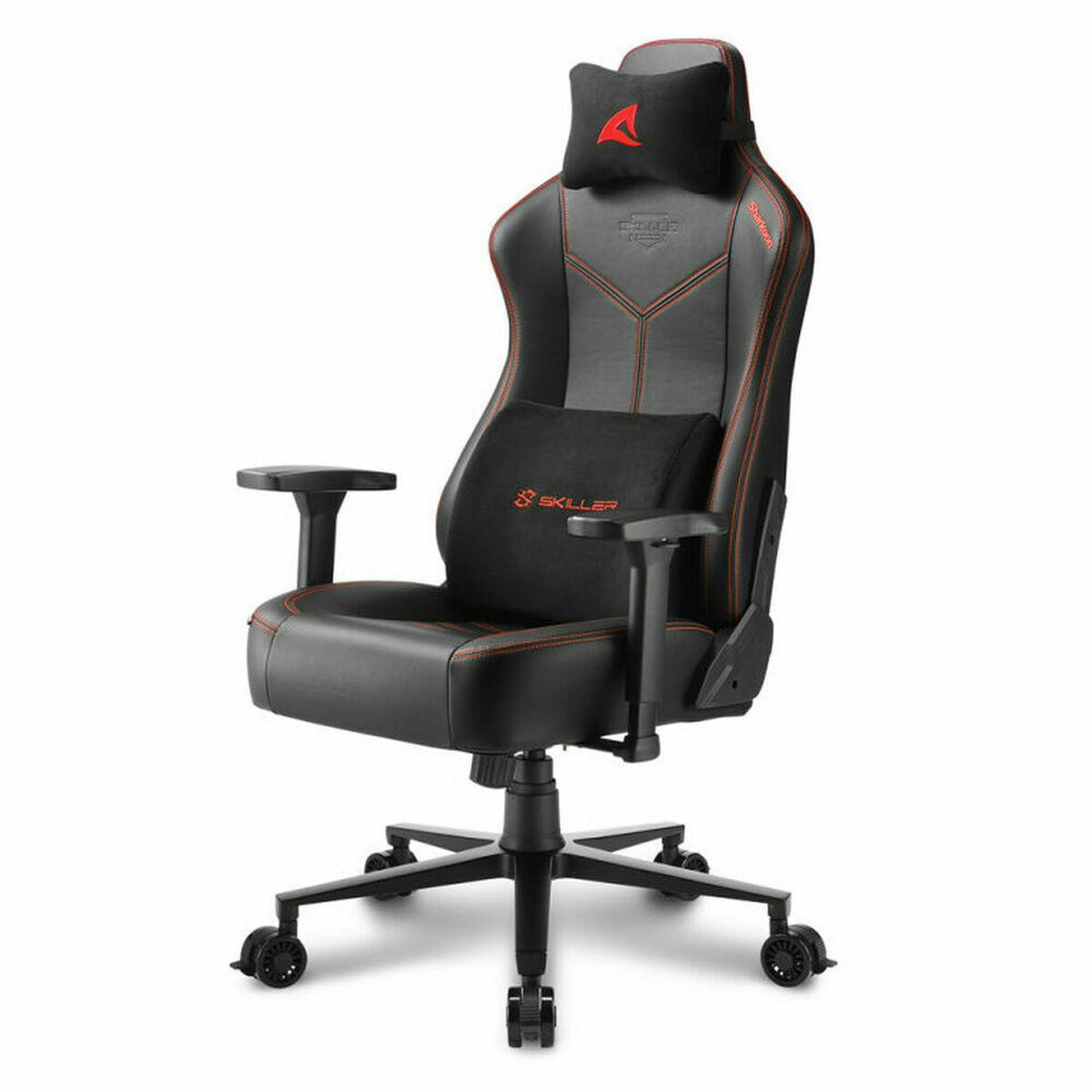 SHARKOON SEDIA GAMING SGS30 IN PELLE SINTETICA SEDUTA E SCHIENALE IMBOTTITO NERO E ROSSO