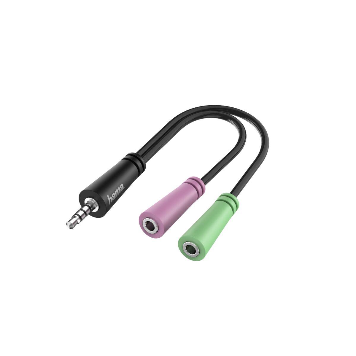 Hama Adattatore Jack 3,5 mm 4 poli M/ 2x Jack 3,5 mm F, per cuffie con microfono (Hama 200352 Audio-Adapter 4pol. 3.5-mm)