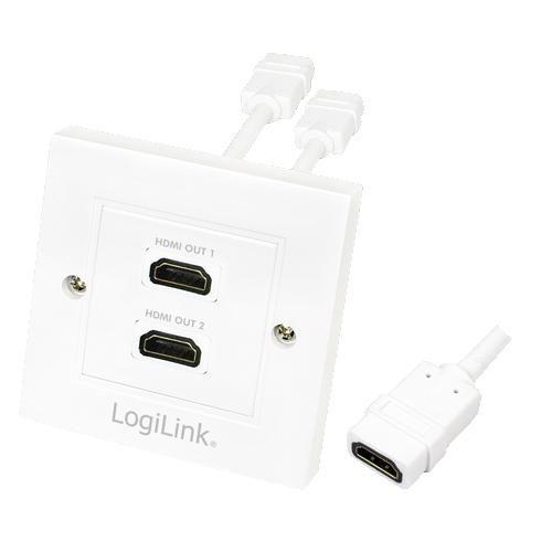 Presa a muro HDMI Logilink con 2 prese HDMI (AH0015)