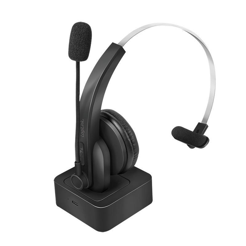 LogiLink BT0059 cuffia e auricolare Wireless A Padiglione Ufficio Bluetooth Base di ricarica Nero (LogiLink Bluetooth Headset M