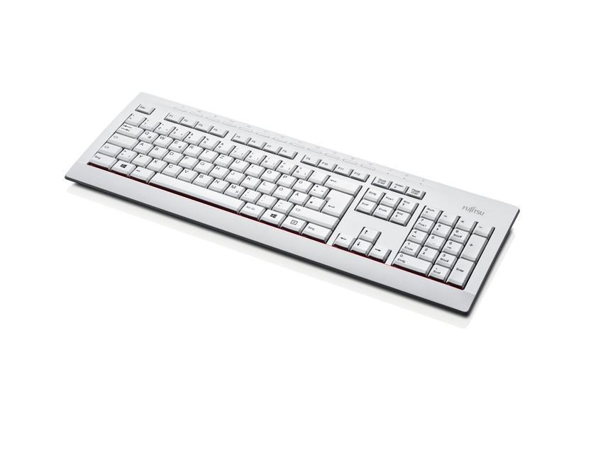 Fujitsu KB521 tastiera USB QWERTY Finlandese, Svedese Grigio