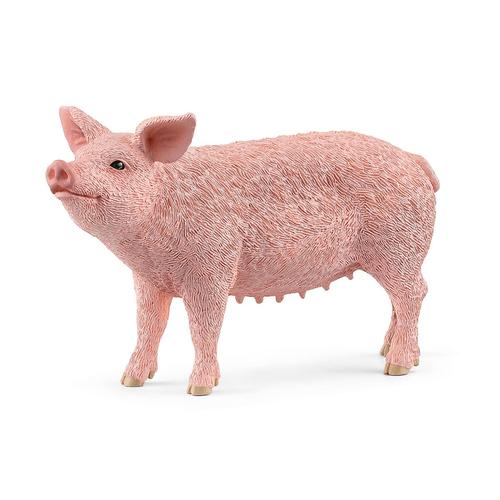 schleich FARM WORLD Pig (SCHLEICH Farm World Pig Toy Figure, 3 to 8 Years, Pink [13933])