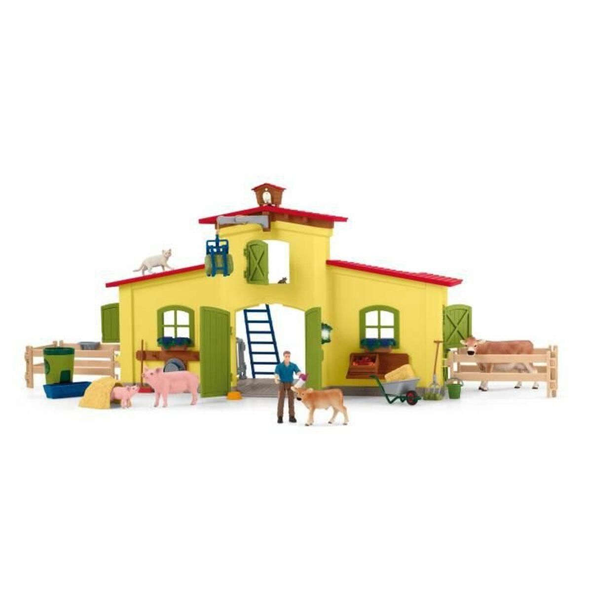 schleich Farm World 42605 casa giocattolo (SCHLEICH Farm World Large Farm with Animals and Accessories Toy Playset, 3 to 8 Year