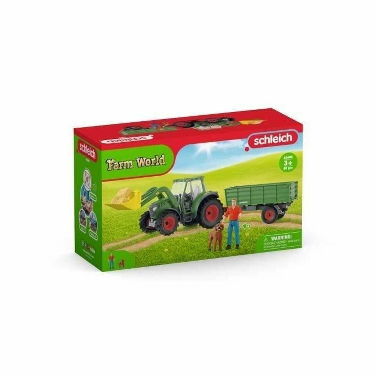 SCHLEICH Farm World Tractor with Trailer Toy Playset, 3 to 8 Years, Multi-colour [42608]