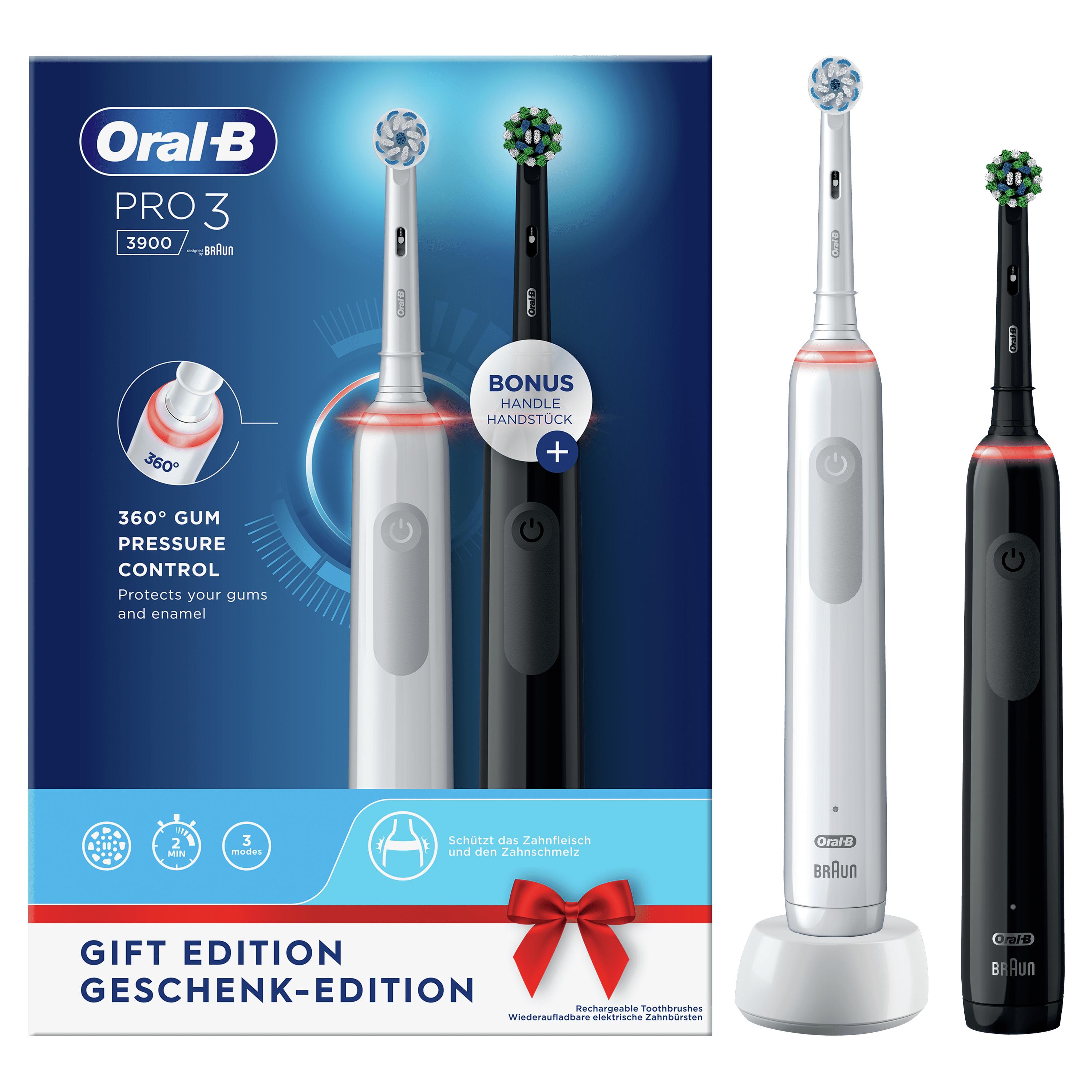 Oral-B Aufsteckb. Pro 3 3900 bk/wh mit 2. Handstck