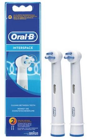 Braun 853893 testina per spazzolino 2 pz Blu Bianco (Oral-B IP 17-2 Interspace - ekstra tan)