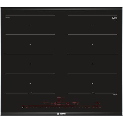 Bosch PXX675DC1E piano cottura Nero, Acciaio inossidabile Da incasso Piano cottura a induzione 4 Fornello(i)