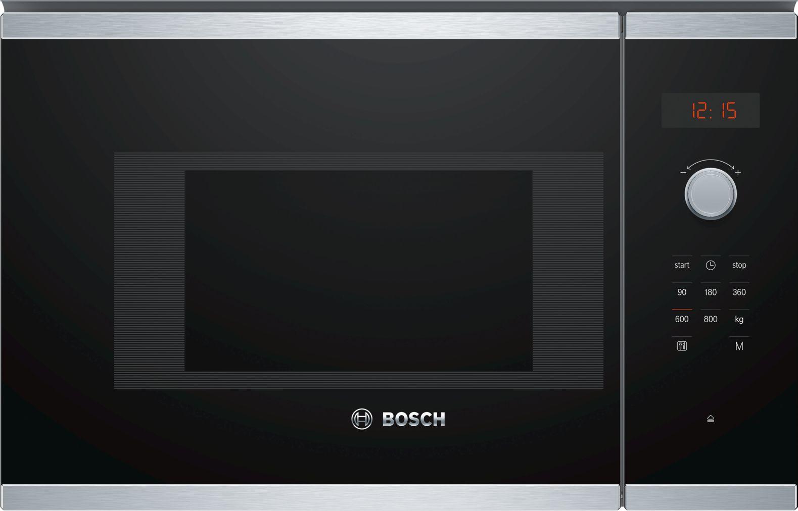 Bosch Serie 4 BFL523MS0 forno a microonde Da incasso Solo microonde 20 L 800 W Nero, Acciaio inossidabile