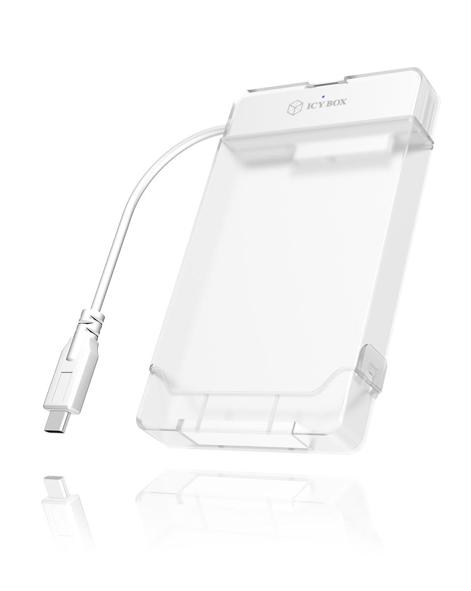 ICY BOX IB-AC703-C Box esterno HDD/SSD Translucent, Bianco 2.5"