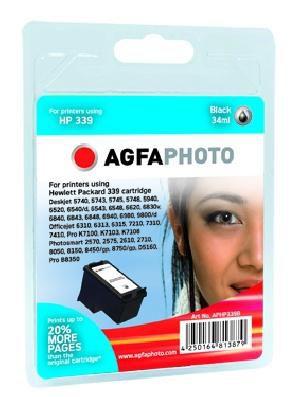 AgfaPhoto APHP339B cartuccia d'inchiostro Nero (Ink Black, HP No. 339 - Pages 860, 34ml - Standard APStand - Warranty: 36M)