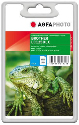 AgfaPhoto APB125CD cartuccia d'inchiostro Ciano (Ink Cyan LC125XLC - Pages 1200, 16ml - Standard - Warranty: 36M)