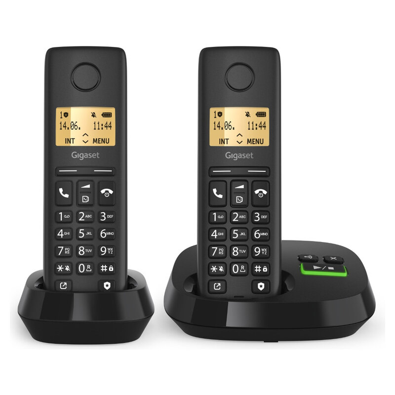 Telefono cordless Gigaset PURE 100 AM Duo nero con AB Int.Ware