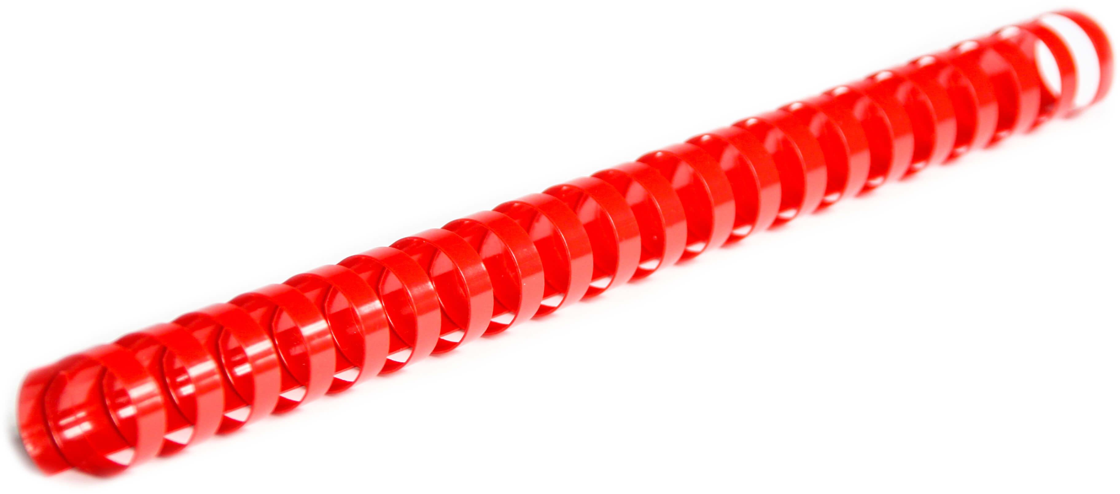 Piece di legante in plastica 21 anelli di rosso 10 mm (100 pezzi)