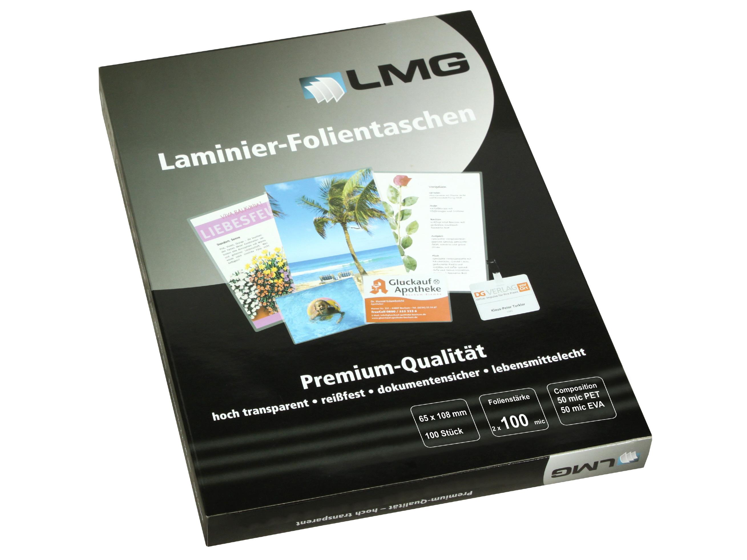 Film laminante rimorchio per bagagli (65 x 108 mm), 2 x 100 microfono, lucido (100 pezzi)