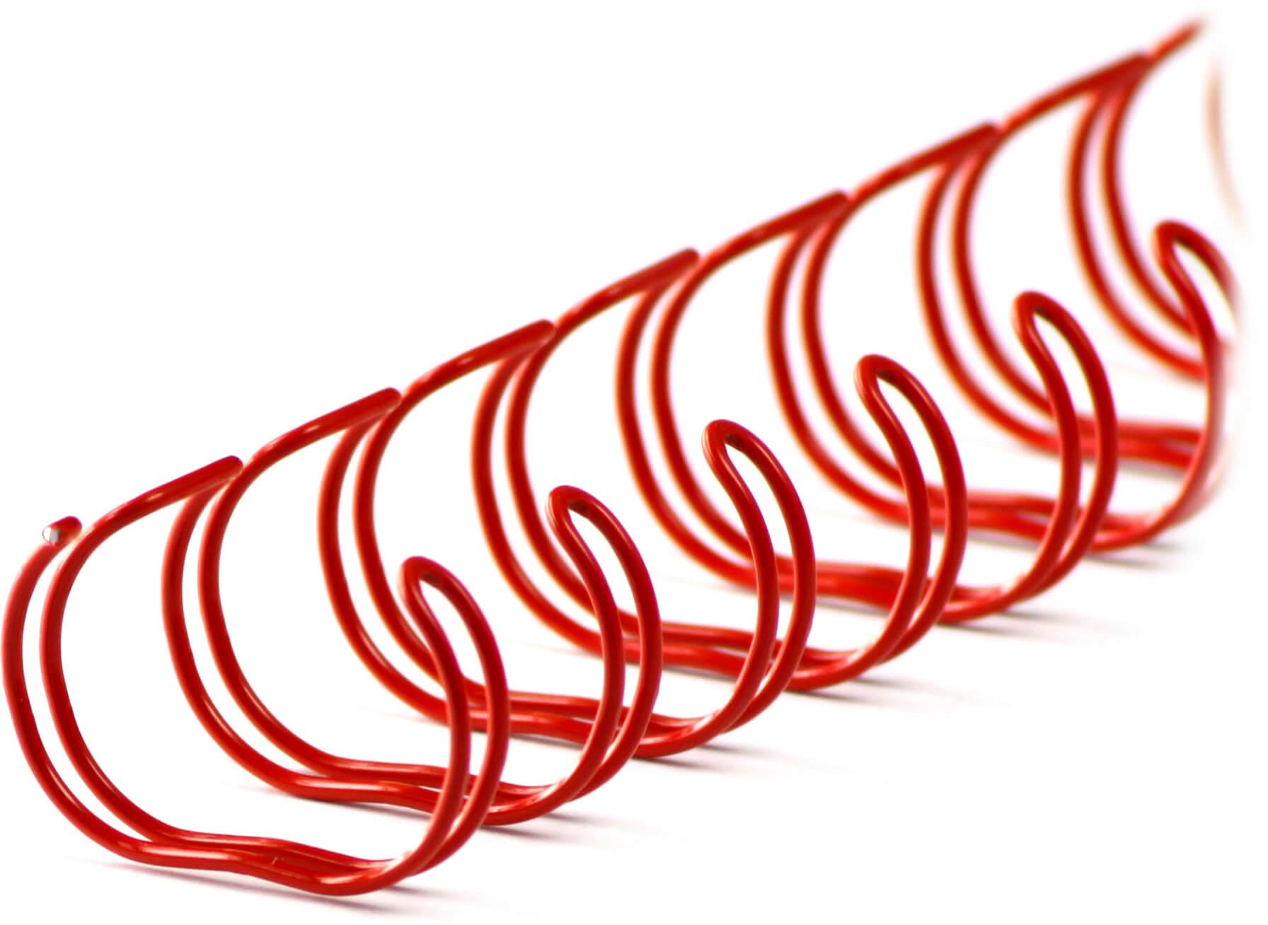 Pieni del binder wire 23 anelli 25,4 mm, 1 pollice, 2: 1 divisione, scatole bianche - rosso (50 pezzi)