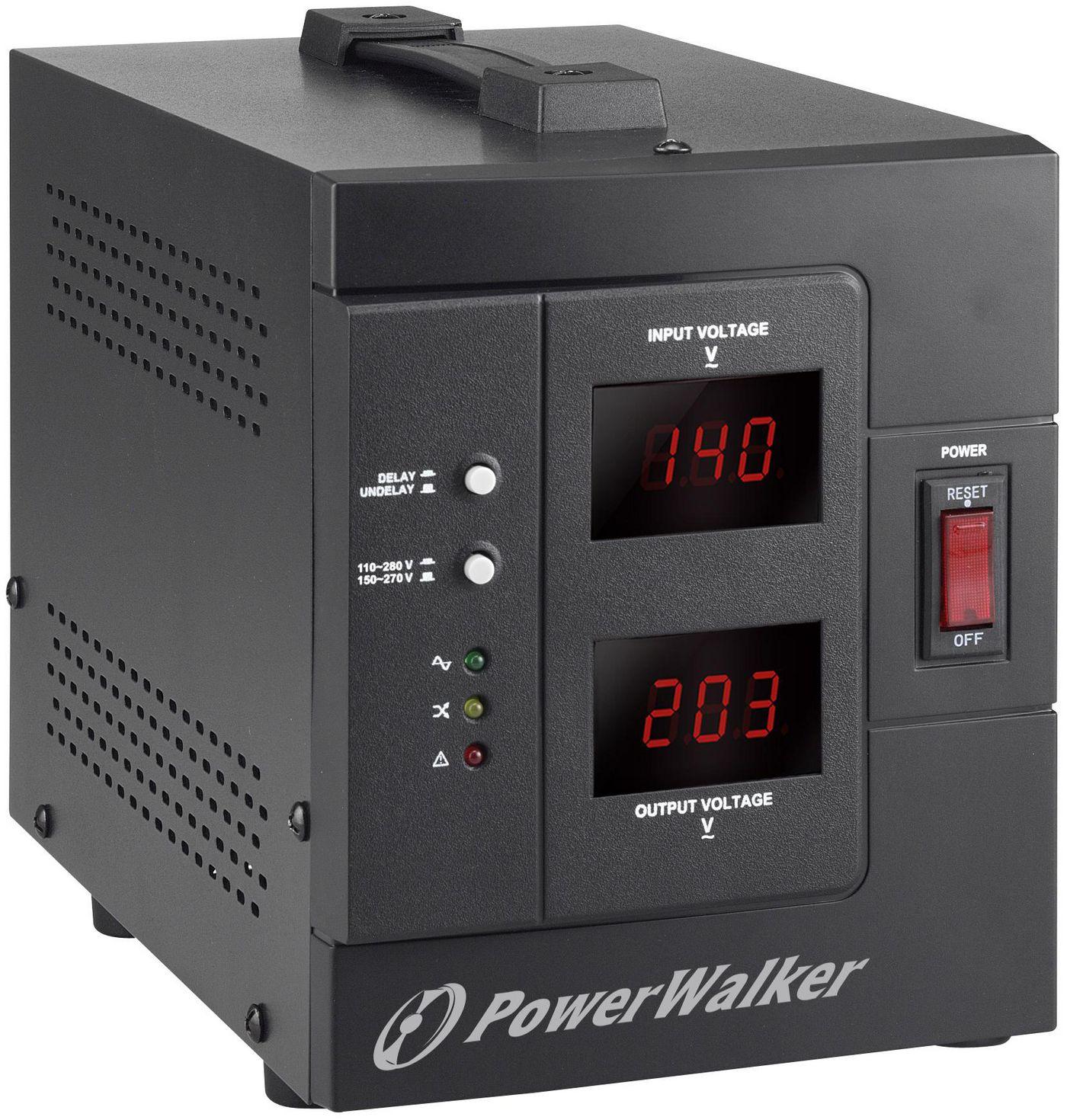 PowerWalker AVR 1500/SIV regolatore di tensione 230 V 2 presa[e] AC Nero (AVR 1500/SIV VoltageRegulator - 1500A/1200W - Automat