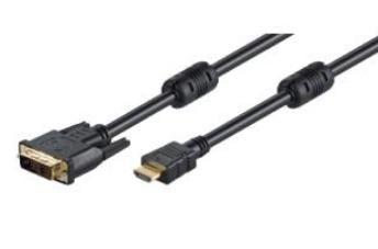 M-Cab HDMI/DVI-D cable 2m black Nero (2M HDMI DVI -D 18+1 CABLE GOLD - M/M FULL HD BLACK)