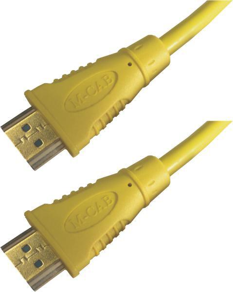 M-Cab 7000996 cavo HDMI 2 m HDMI tipo A [Standard] Giallo (HDMI CABLE 4K30HZ 2M YELLOW - W/ETHERNET 1.4)