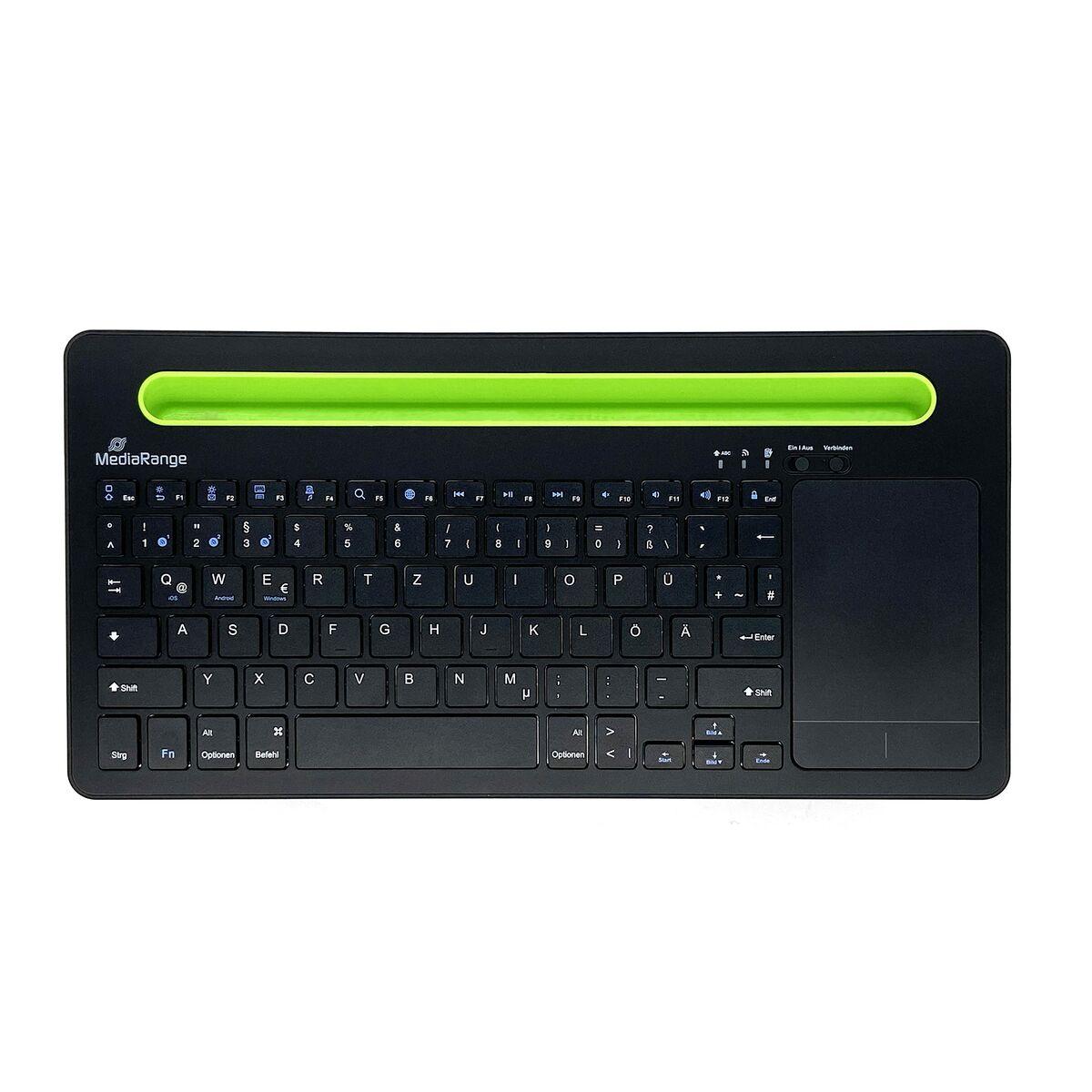 Tastiera compatta MediaRange nera 78 tasti con touchpad wireless