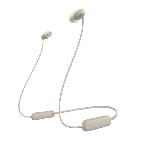 Sony WI-C100 Auricolare Wireless In-ear Musica e Chiamate Bluetooth Beige (Wireless Headphone Neckband Beige)