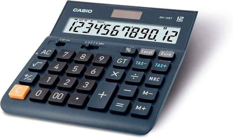 Casio DH-12ET calcolatrice Desktop Calcolatrice di base Nero (Casio DH-12ET 12 Digit Desktop Calculator)