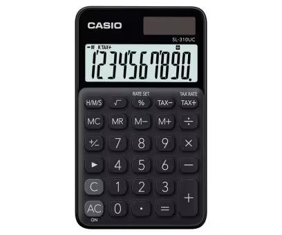 Calcolatrice tascabile Casio SL-310UC - Calcolo delle imposte - Schermo LCD a 10 cifre - Solare e batterie - Colore nero