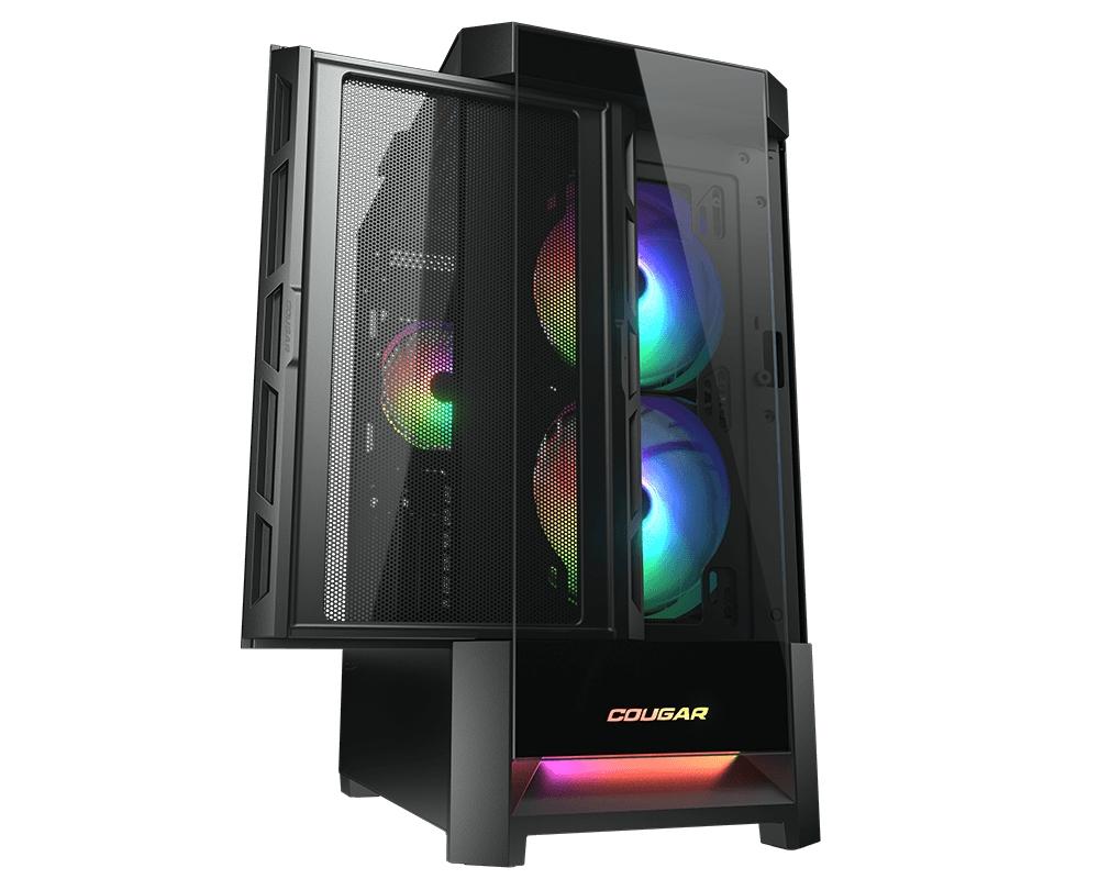 Cougar Duoface RGB MIDI Box Micro ATX, Mini -IT e ATX - Lato di vetro temperato - Livello RGB LED - USB 3.0, USB 2.0 e Audio -